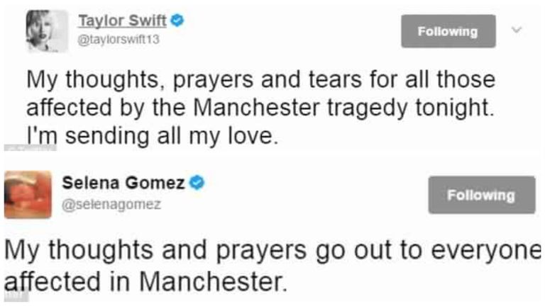 نجوم الفن يغردون دعما لمغنية حفل هجوم مانشستر وضحاياه