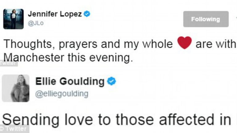 نجوم الفن يغردون دعما لمغنية حفل هجوم مانشستر وضحاياه