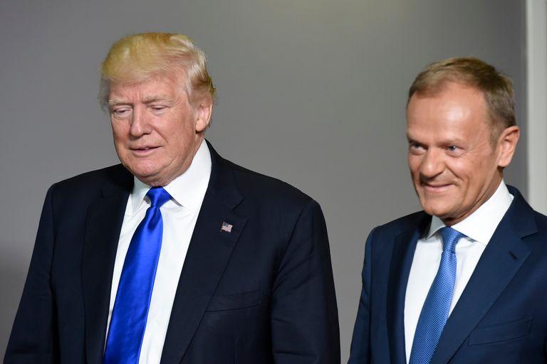 ترامب يلقى كلمته أمام قمة الناتو - أ.ف.ب