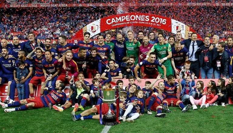 برشلونة توج بكأس الملك العام الماضي على الكالديرون