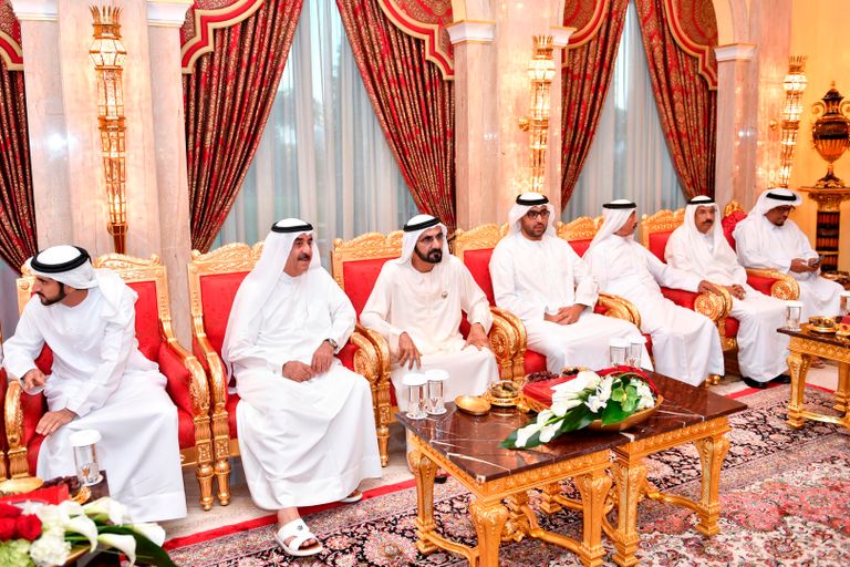 الشيخ محمد بن راشد آل مكتوم برفقة الشيخ سعود بن راشد المعلا