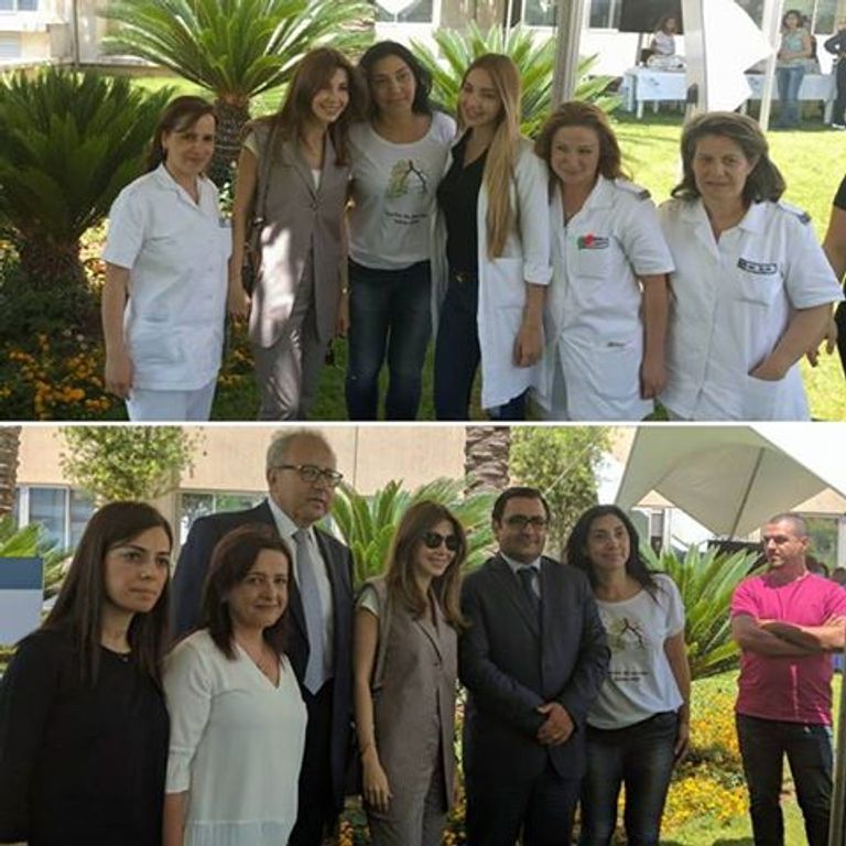 نانسي عجرم أثناء الاحتفال