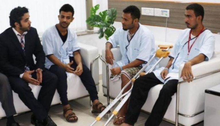 مصابون يمنيون في مستشفى روكلاندفي بنيودلهي 