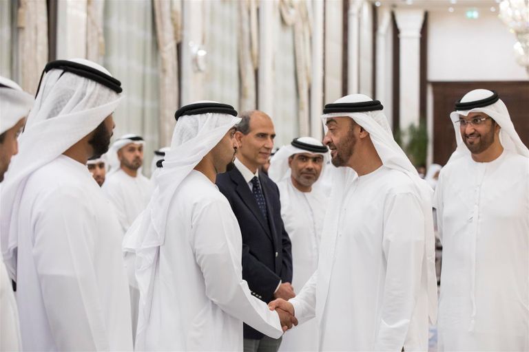 جانب من لقاء الشيخ محمد بن زايد آل نهيان برؤساء المؤسسات الإعلامية 