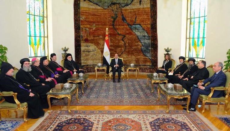 الرئيس المصري يلتقي الوفد الكنسي