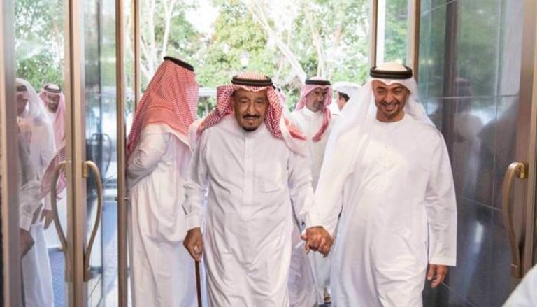 محمد بن زايد يجري مباحثات مع العاهل السعودي