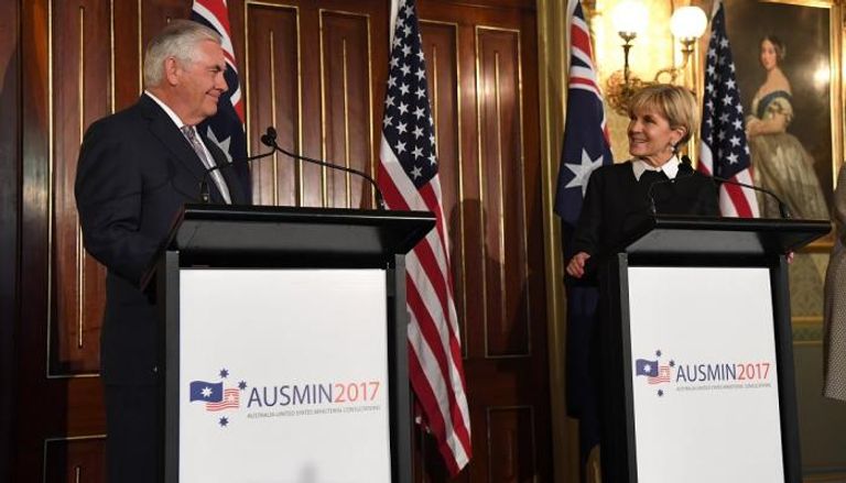 وزير الخارجية الأمريكي، ريكس تيلرسون، ونظيرته الأسترالية - أ. ف. ب