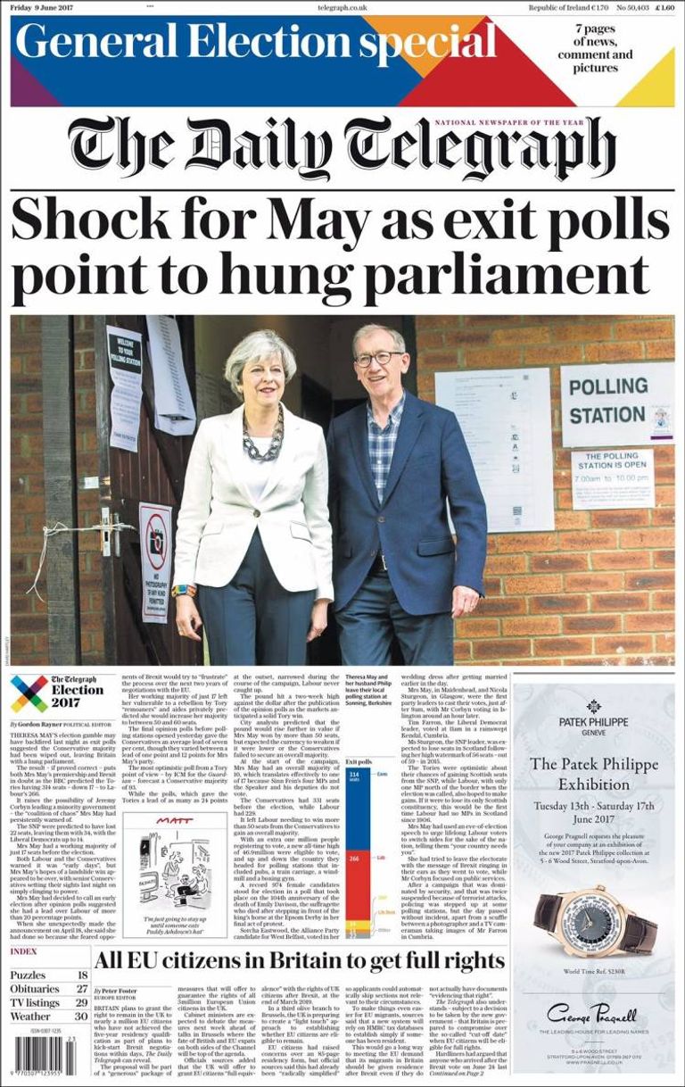 أصداء نتائج الانتخابات البريطانية بالصحف