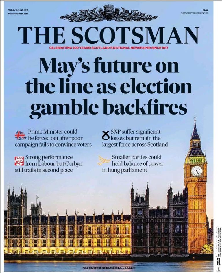 أصداء نتائج الانتخابات البريطانية بالصحف