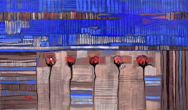 من لوحات المعرض الفني