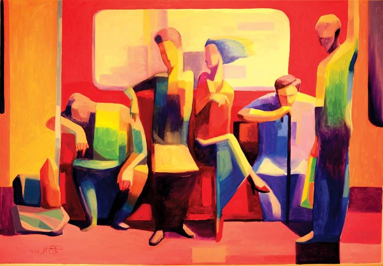 من لوحات المعرض الفني