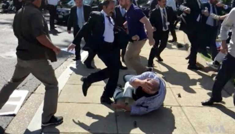حراس أردوغان اعتدوا على متظاهرين في واشنطن