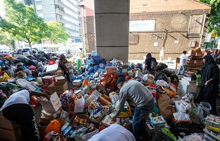 برج جرينفيل بعد الحريق