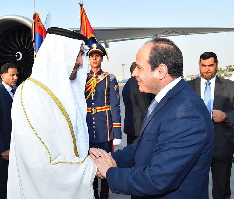 السيسي في مقدمة مستقبلي الشيخ محمد بن زايد