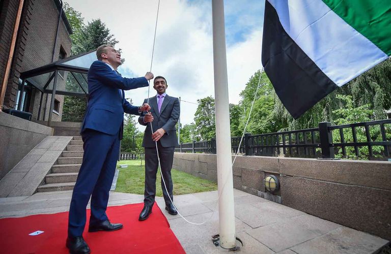 عبد الله بن زايد يفتتح المقر الجديد لسفارة الإمارات في النرويج