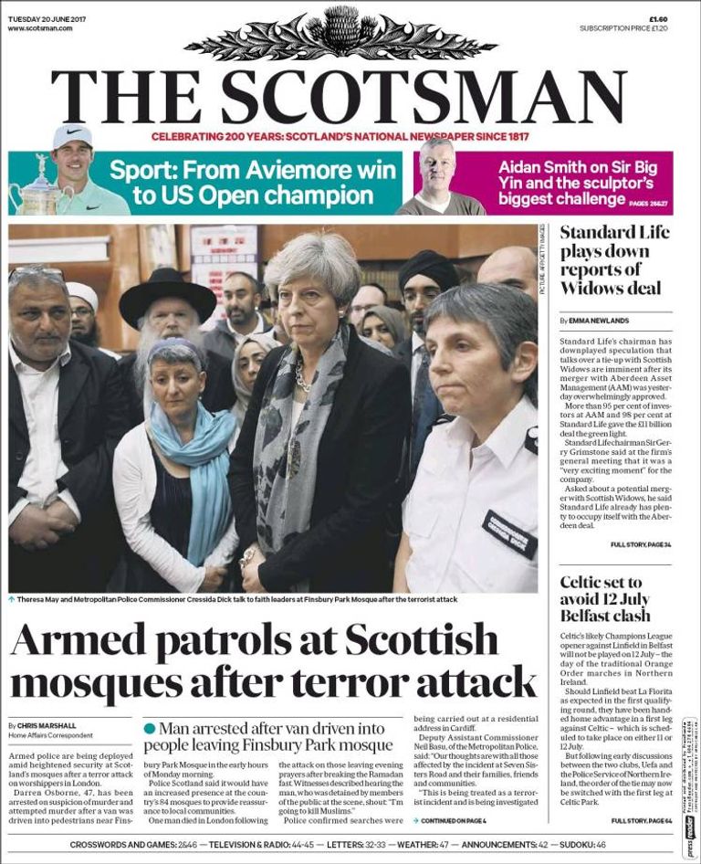 صحف وصفت الحادث بأنه هجوم على البريطانيين كلهم