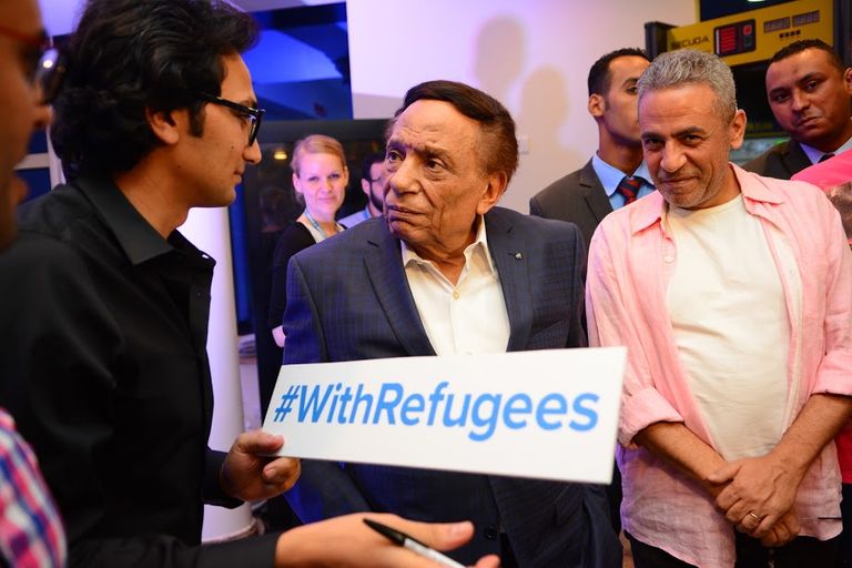 عادل إمام في احتفالية اليوم العالمي للاجئين