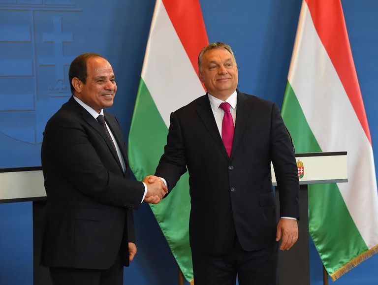 الرئيس المصري ورئيس الوزراء المجري