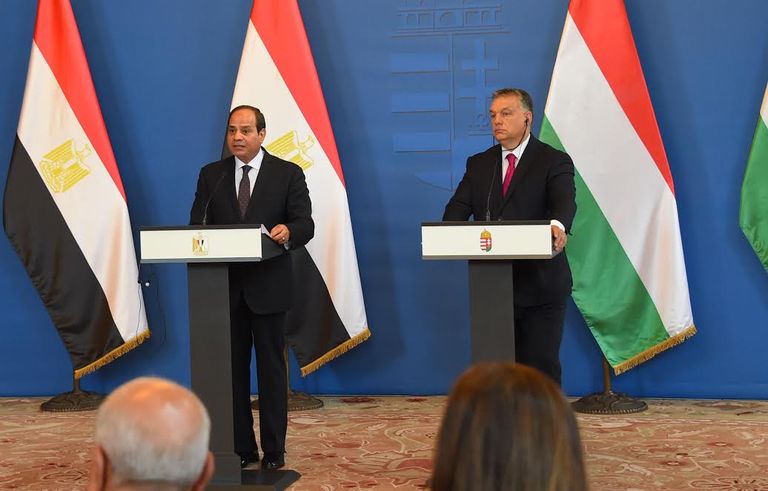 الرئيس المصري ورئيس الوزراء المجري