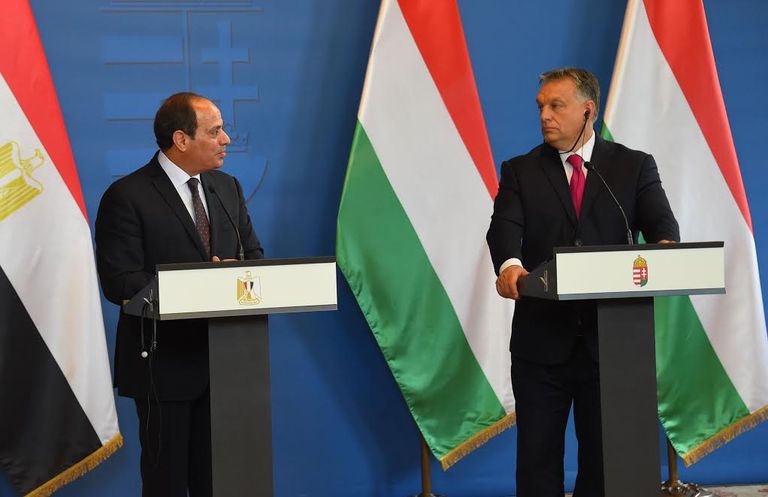 الرئيس المصري ورئيس الوزراء المجري