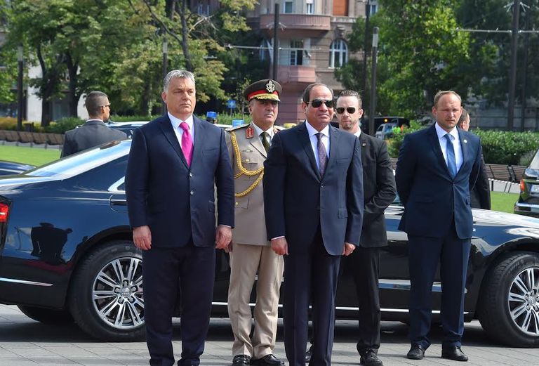 الرئيس المصري ورئيس الوزراء المجري