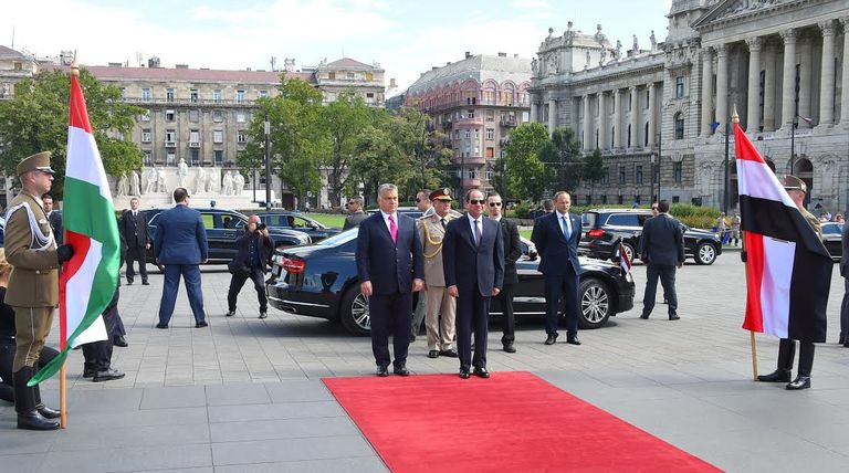 الرئيس المصري ورئيس الوزراء المجري