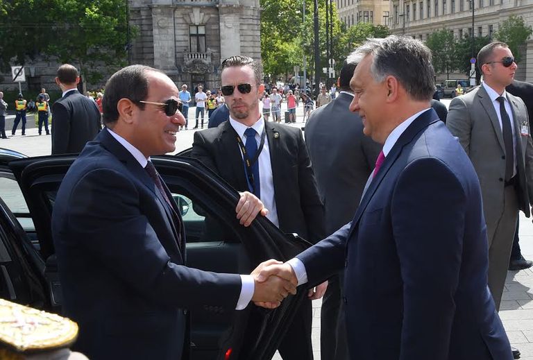 الرئيس المصري ورئيس الوزراء المجري