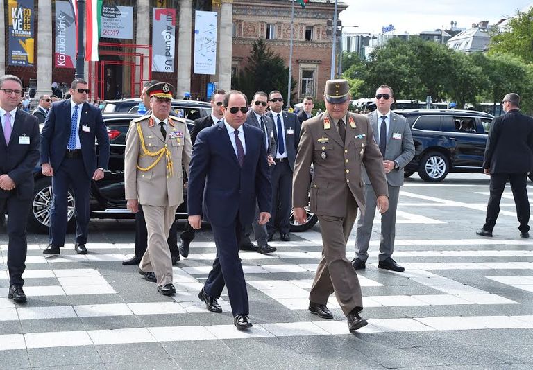 الرئيس المصري ورئيس الوزراء المجري