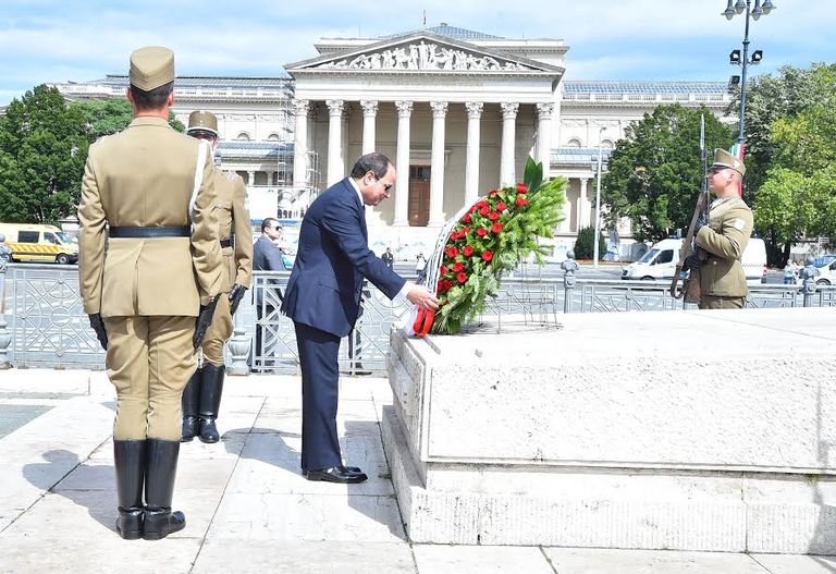 الرئيس المصري ورئيس الوزراء المجري