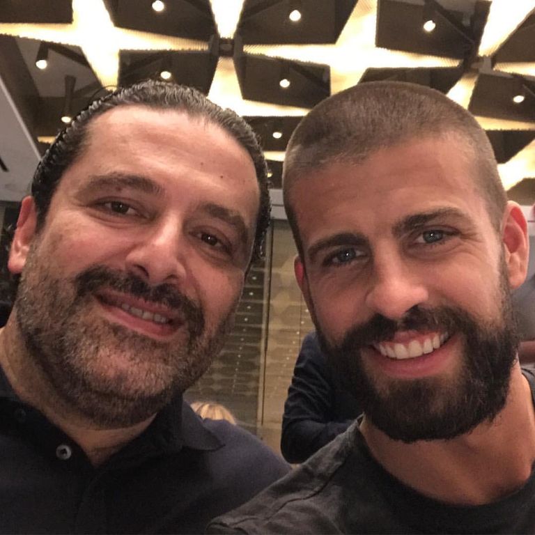 الحريري مع نجوم برشلونة