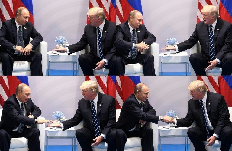 لقطات لبوتين وترامب في اللقاء الأول بينهما