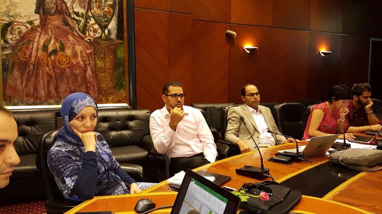 جانب من الاجتماع في مكتبة الإسكندرية