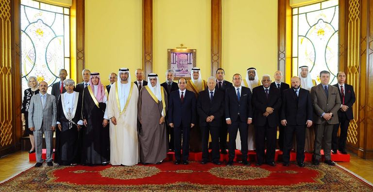 لقاء وزراء الإعلام مع الرئيس المصري عبد الفتاح السيسي في القاهرة أبو الغيط حذر من استمرار وسائل الإعلام المثيرة للفتن