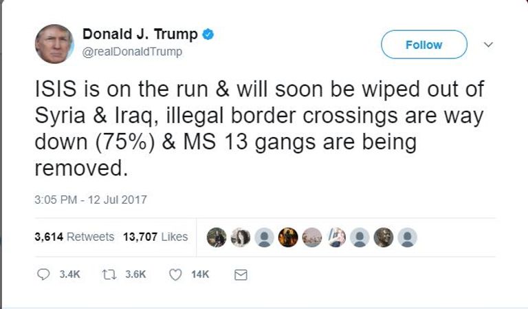 ترامب تعهد بالقضاء على داعش قريبا