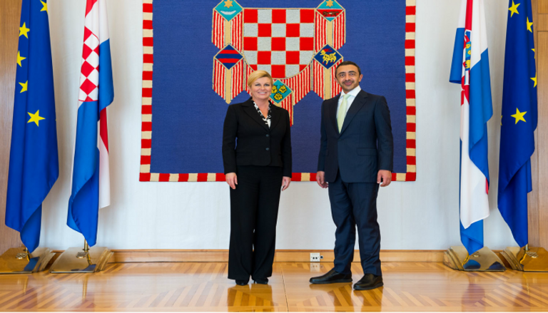 الشيخ عبدالله بن زايد آل نهيان ورئيسة كرواتيا