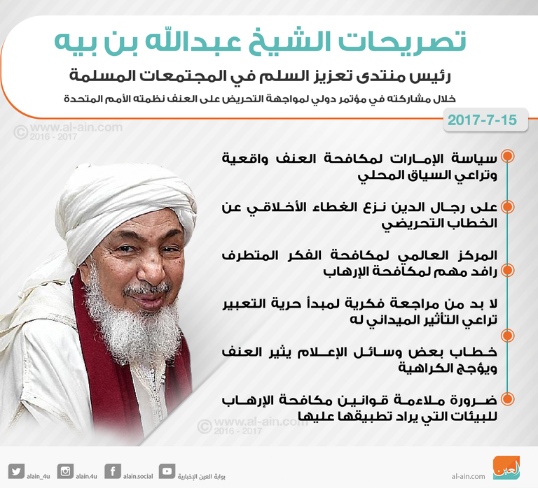 الشيخ عبدالله بن بيه، رئيس منتدى تعزيز السلم في المجتمعات المسلمة