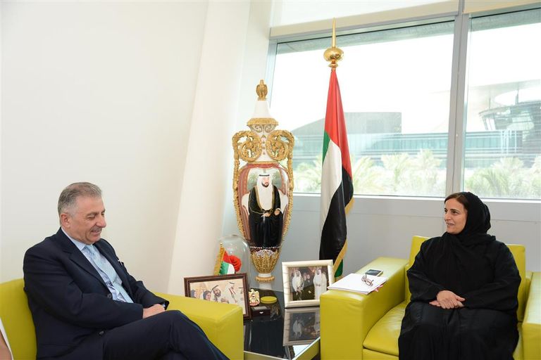 الشيخة لبنى بنت خالد القاسمي، وزيرة دولة للتسامح برفقة جان بول لابورد