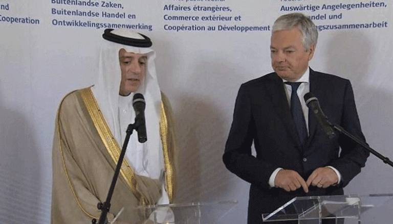 وزير الخارجية السعودي مع نظيره البلجيكي 