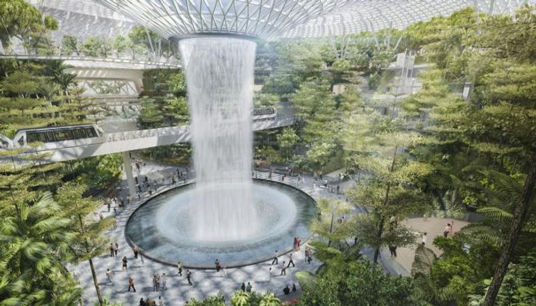 حديقة داخل أحد مطارات المستقبل (موقع كورجان للتصميم)