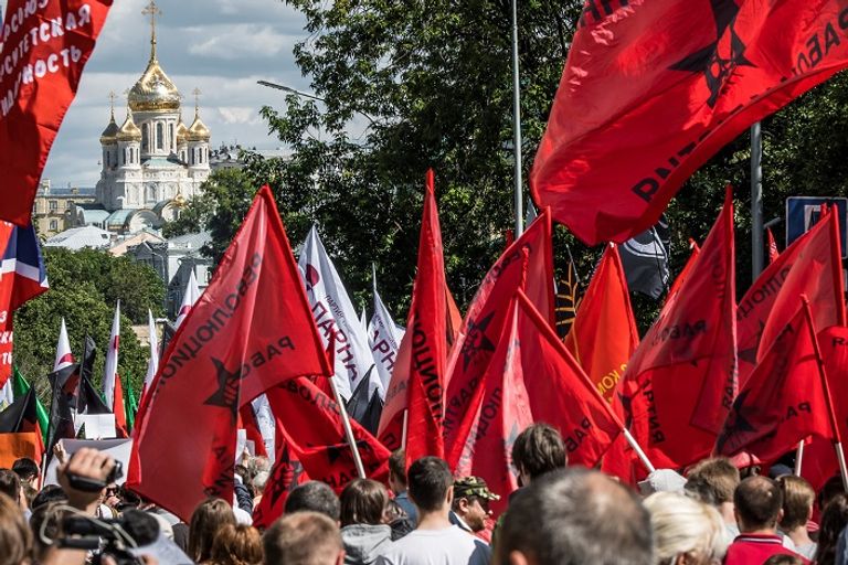 جانب من الاحتجاجات في موسكو