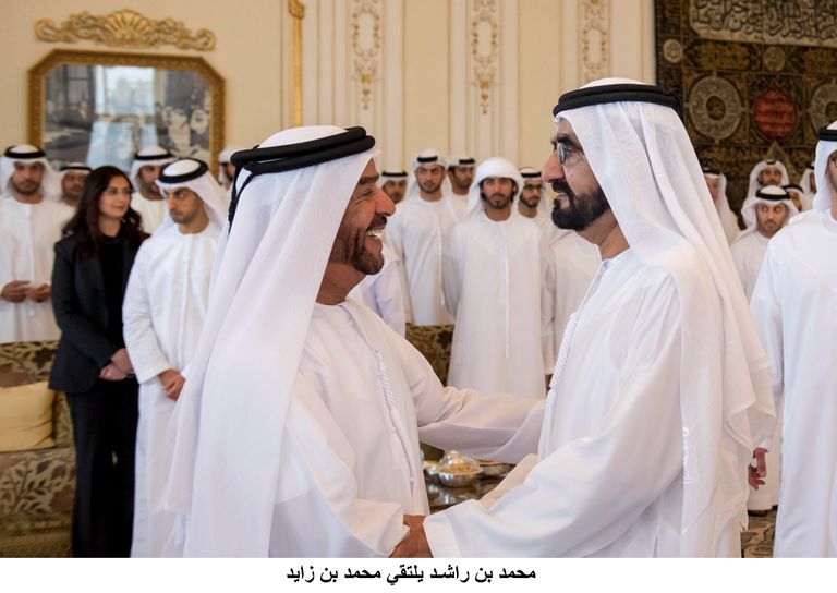 الشيخ محمد بن راشد آل مكتوم برفقة الشيخ محمد بن زايد آل نهيان