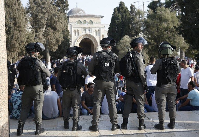 جانب من الاحتجاجات الفلسطينية ضد إغلاق الأقصى