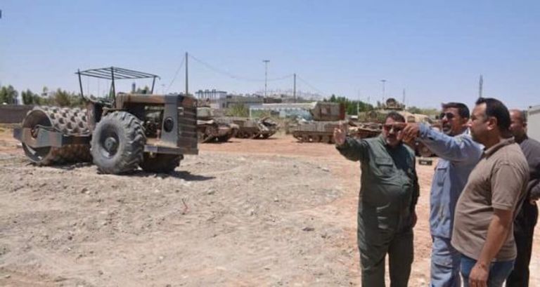 صورة نشرها موقع مليشيا الحشد لموقع تصنيع الدروع بكربلاء مليشيا الحشد تتوغل في محافظات العراق بشكل سريع