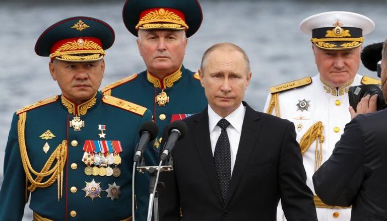 الرئيس الروسي خلال العرض العسكري