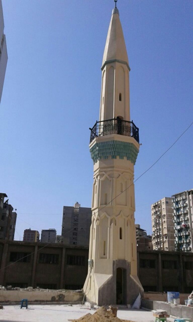 مئذنة مسجد إنجي هانم تحت الترميم