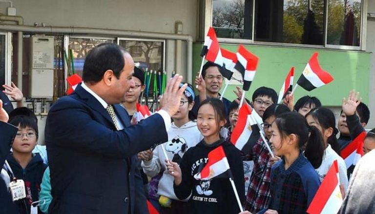 الرئيس المصري في زيارة سابقة لليابان -أرشيفية
