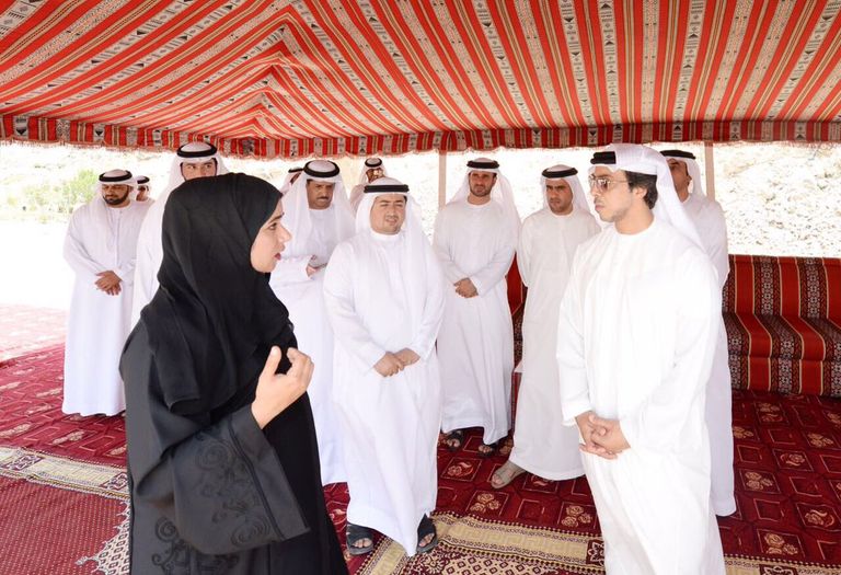 منصور بن زايد يتفقد سد