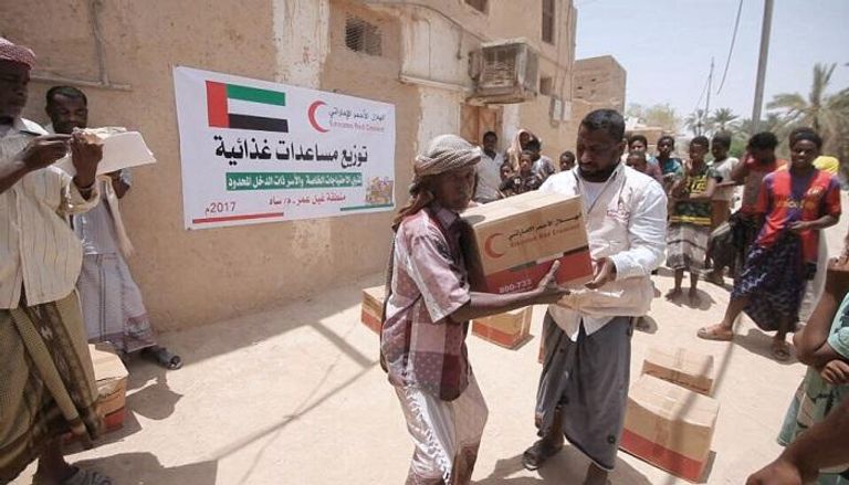الهلال الأحمر الإماراتي يوزع مساعدات إغاثية جديدة على أهالي "ساه"