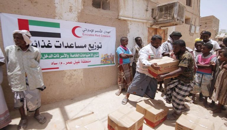 الهلال الأحمر الإماراتي يوزع مساعدات إغاثية جديدة على أهالي "ساه"
