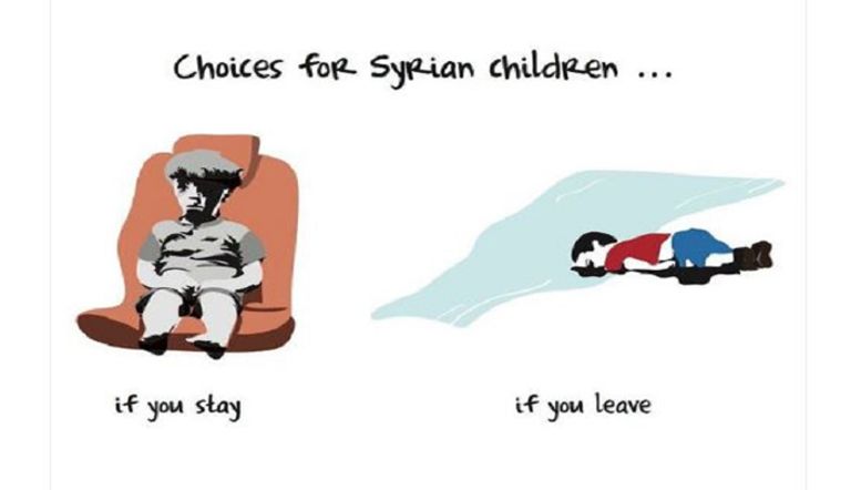 الطفل السوري ينام بجوار كلب في الشارع